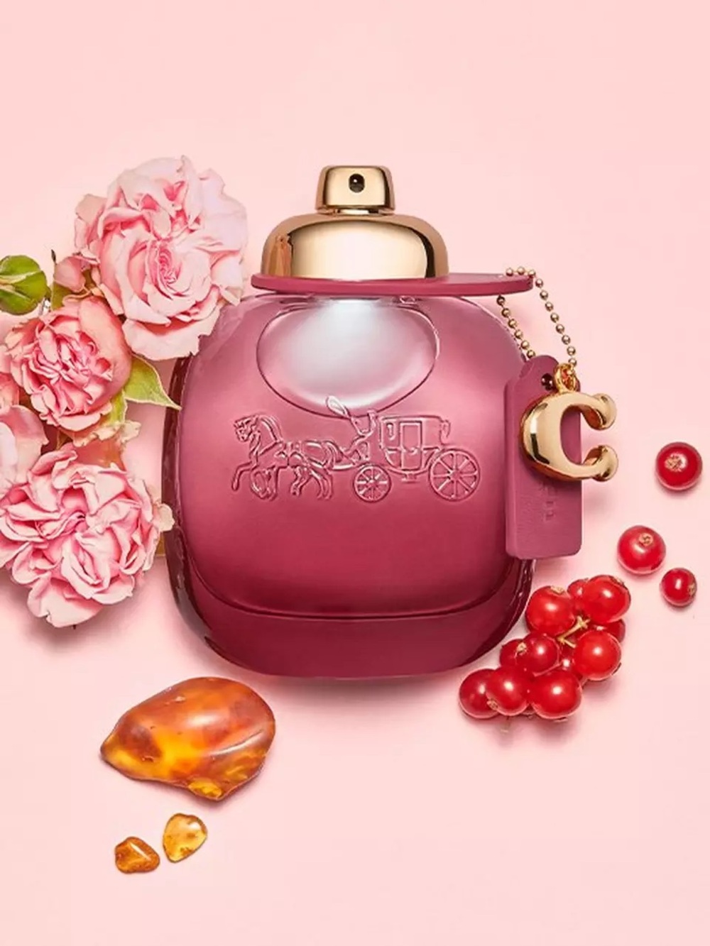Coach Wild Rose Perfume Bottle in Pink and Gold 30ml